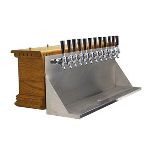 Irish Coffin Box Draft Tower - Air-Cooled - 12 Faucets - Natural Oak