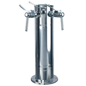 Wine Tower - Polished Stainless Steel - 4" Column - 3 Faucets