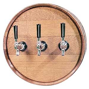 Barrel Head Draft Tower - Solid Oak - Up to 4 Faucets