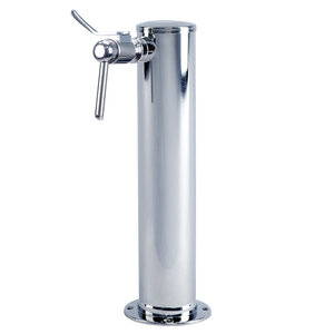 Single Faucet Wine Column Tower - 3" Column - Polished Stainless Steel 