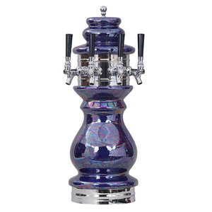 Braumeister Ceramic 4 Faucet Beer Tower – Glycol Cooled - Mother of Pearl over Midnight Blue