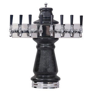 Vienna Ceramic 8 Faucet Draft Beer Tower – Air Cooled – Black with Liquid Copper