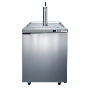 Pro-Line™ Single Tap Kegerator Beer Dispenser – Glass Rinser – Stainless Steel – (1) 1/2 Keg – 25"