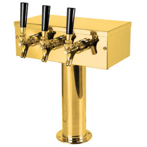 3 Tap T Tower – Glycol Cooled – PVD Brass – 3" Column