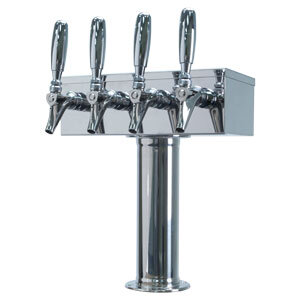 4 Tap T Tower – Glycol Cooled – Polished Stainless Steel