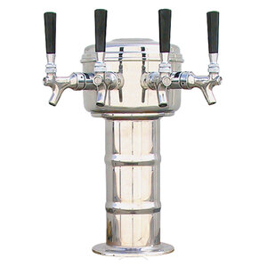 Mini Mushroom 4 Faucet Beer Tower – Air Cooled – Stainless Steel