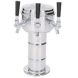 Mini Mushroom Beer Tower 3 Tap – Glycol Cooled – Polished Stainless Steel 