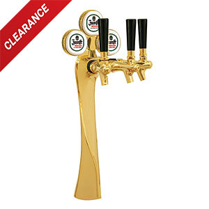 Lucky 3 Tap Beer Tower – Glycol Cooled – Gold Finish – Medallion 