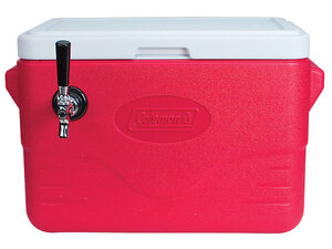 30 Qt. Coil Cooler - 1 Faucet - Red