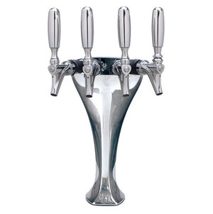 Cobra™ Draft Tower - Polished Chrome - Glycol-Loop - 4 Faucets