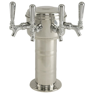 Mini Mushroom Beer Faucet Tower – 4 Tap – Glycol Cooled – Stainless Steel