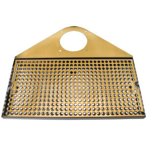 Wrap Around Beer Drip Tray for Tower – Stainless Steel Tray – PVD Brass Grid