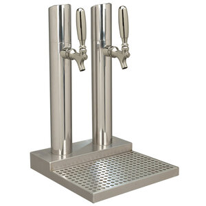 Skyline Double Tap Stainless Steel Draft Beer Tower w/o Rinser – Glycol Cooled