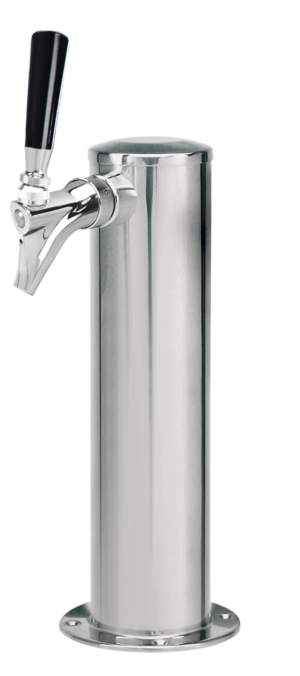 1 Faucet Beer or Kombucha Tower – 3" Column – Air Cooled – Polished Stainless Steel