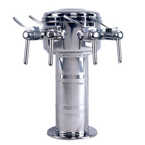 Sommelier Tower Stainless Steel Wine Dispenser – 4 Faucets – Air Cooled