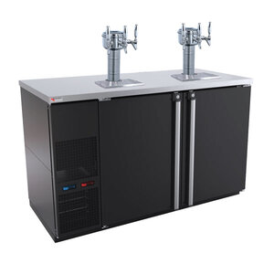 Beverage Station™ 6 Tap Double Tower Kegerator – Dual Temperature – 2 Mini Mushroom Towers – 59-1/2" – Black Vinyl