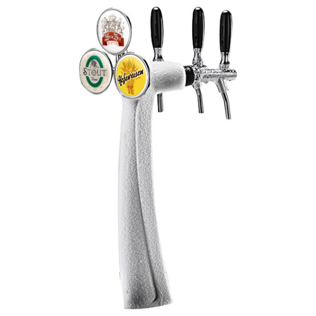 Polished Stainless Steel Glycol Cooled Triple Faucet Draft Beer