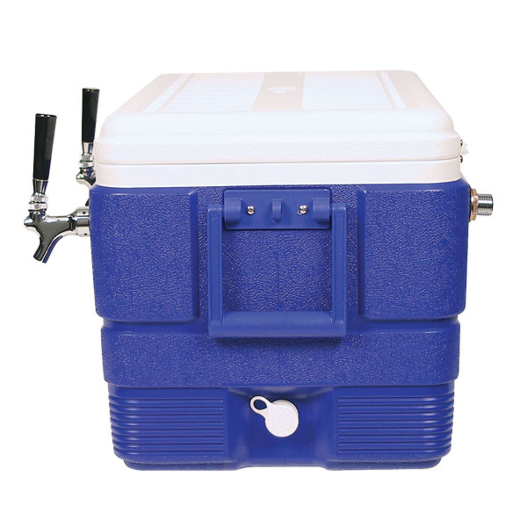 American Beverage 1 Faucet Beer Jockey Box 120' Coil Cooler 48 Qt. | Blue