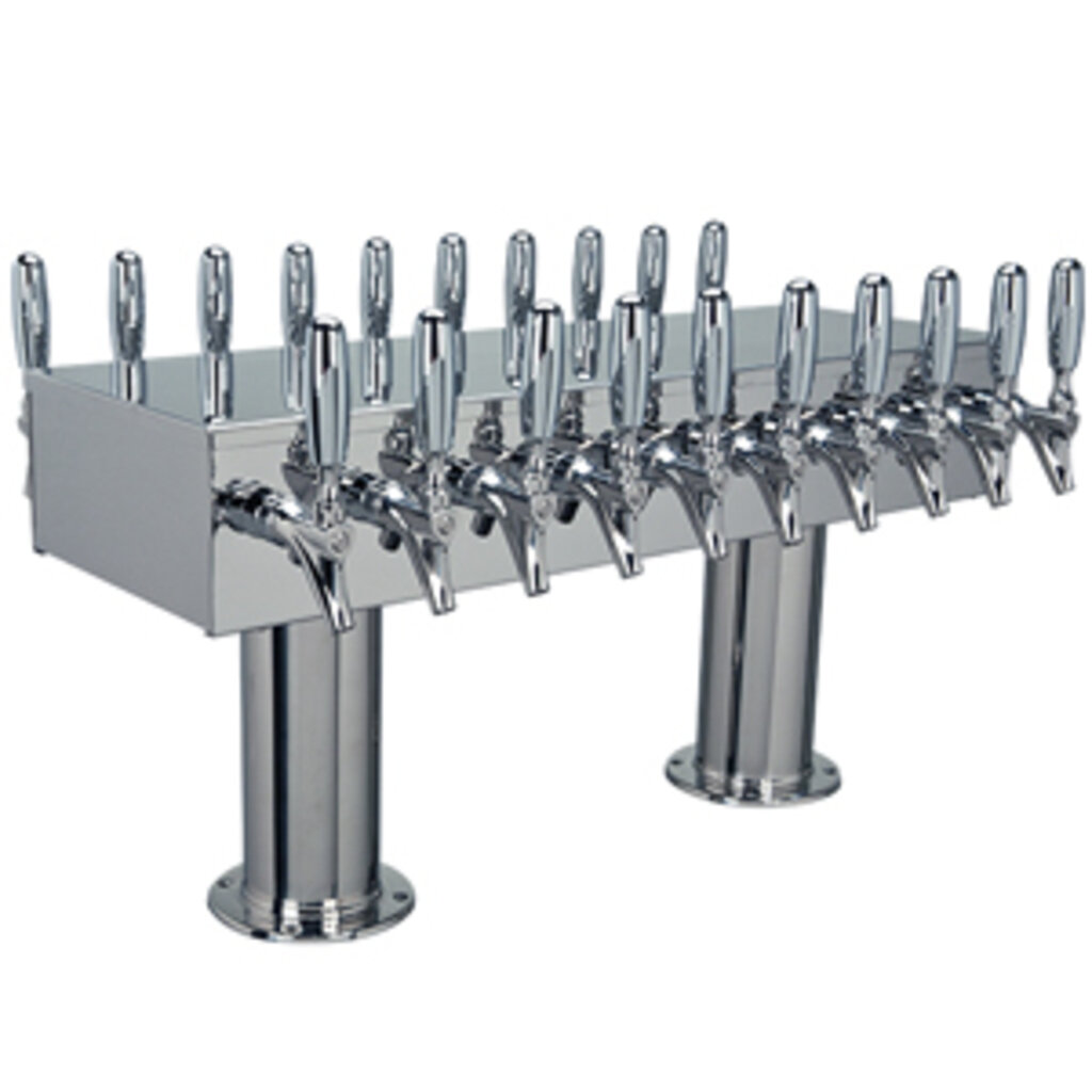 Polished Stainless Steel Glycol Cooled Triple Faucet Draft Beer