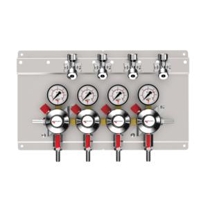 Secondary CO2 Keg Beer Regulator Panel - 4 Gauge - 0-60 PSI - 4 Pressures - 4 Kegs