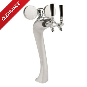 Sexy Draft Beer Tower Medallion – 2 Faucets – Chrome Finish – Air Cooled