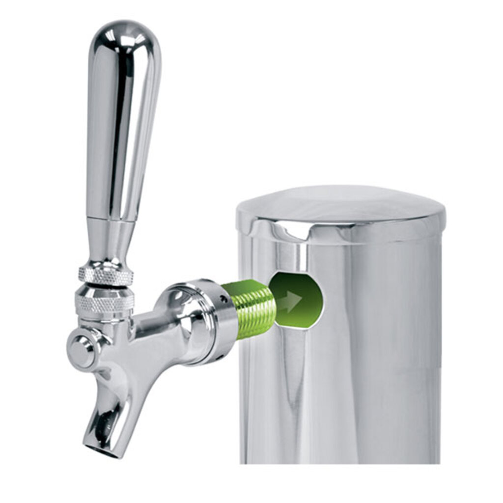 Polished Stainless Steel Glycol Cooled Triple Faucet Draft Beer