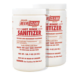 Beer Clean® Last Rinse Glass Sanitizer - 2-25 oz Tubs