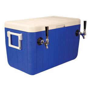 48 Qt - Cold Plate Cooler - 2 Faucets - Blue