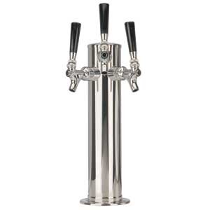 3" Column Tower - Polished Stainless Steel - Air-Cooled - 3 Faucets