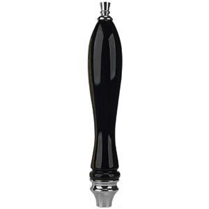 Black Pub Tap Handle – With Silver Finial and Ferrule