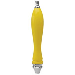 Yellow Pub Style Beer Tap Handle – With Silver Finial and Ferrule