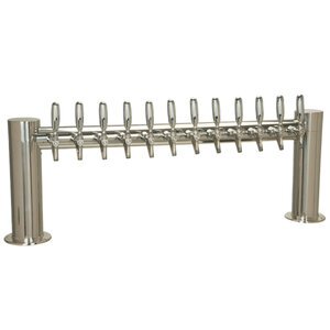 Metropolis "H" 12 Tap Beer Tower - Polished Stainless Steel - Glycol Cooled