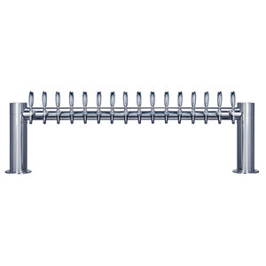 Metropolis "H" - 16 Faucet Beer Tower - Polished Stainless Steel - Glycol Cooled