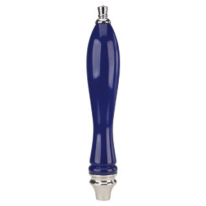Blue Pub Style Basic Wooden Tap Handle – With Silver Finial and Ferrule