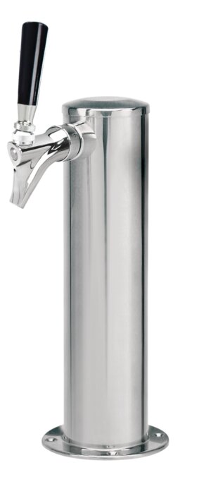 1 Faucet Beer or Kombucha Tower – 3" Column – Air Cooled – Polished Stainless Steel