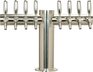 Metropolis "T" 8 Tap Beer Dispenser Polished Stainless Steel - Glycol Cooled