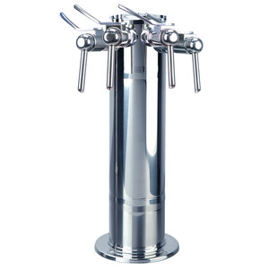 4 Tap Wine Dispenser – Air Cooled – Polished Stainless Steel – 4" Column