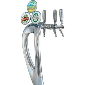 Mystique Draft Beer Tower 3 Tap with Medallion – Chrome Finish – Glycol Cooled