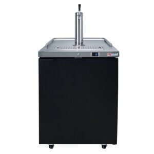 Pro-Line™ Mini Kegerator & Dispenser – (1) 1/2 Keg – Glass Rinser – 25" – Black Vinyl