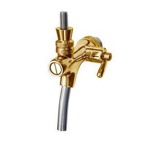 European Flow Control Beer Faucet – Self Closing – PVD Gold – 304 Stainless Steel