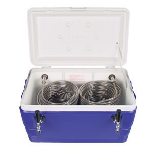 48 Qt - Coil Cooler - 2 Faucets - 100' Coils - Blue