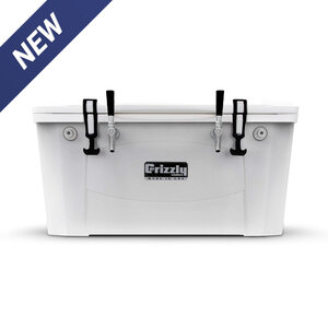 Grizzly™ Premium Jockey Box – 60 Qt. – 2 Faucets – 100' Coils – White