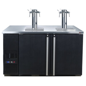 Pro-Line™ Wine Six Tap Kegerator - 2 Finesse Towers - 59-1/2" - Black Vinyl