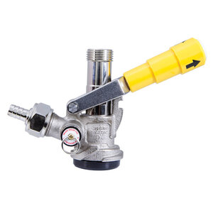 US Sankey Brass Keg Coupler - D System - Value - Yellow Lever