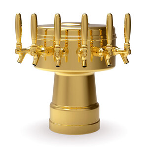 Mushroom 6 Tap Brass Beer Tower – Air Cooled