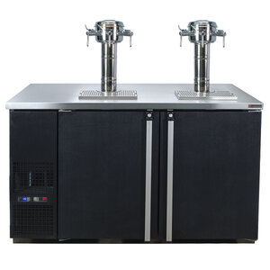 Pro-Line™ Wine 6 Tap Commercial Kegerator – 2 Sommelier Towers – 59-1/2" – Black Vinyl