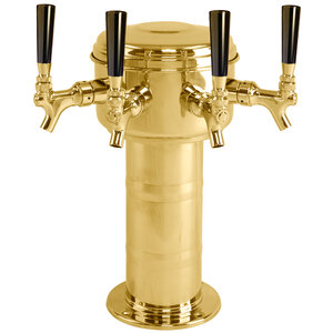 Mini Mushroom 4 Tap Kegerator Tower – Air Cooled – PVD Brass