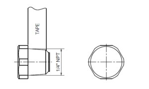 US Blind plug (PTFE tape) - 1/4"NPT