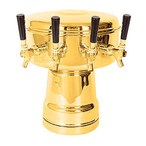 4 Faucet Mushroom Brass Beer Tower  