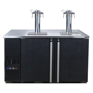 Pro-Line™ Wine 8 Tap Commercial Kegerator – 2 Finesse Towers – 59 -1/2" – Black Vinyl